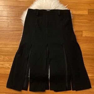 Zara Black Midi Skirt with Front Slits